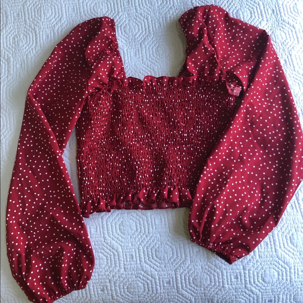 Ditzy Print Peasant Top